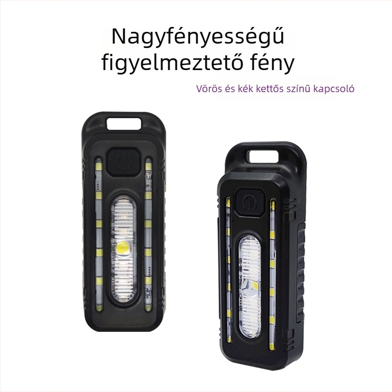 Kerékpár hátsó lámpa – USB-C töltés, 400mAh, klipszes rögzítés, éjszakai kerékpározáshoz és szabadtéri kalandokhoz