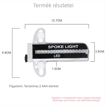 32-LED-es kerékpárvilágítás, Kétoldalas, Modell A07