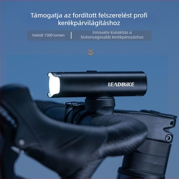 Leadbike kerékpár elülső lámpa, alumíniumötvözet, 1500 lumen, forgó lencse, fordítható rögzítés