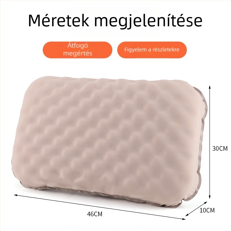 Felfújható utazópárna - ívelt nyak-támasz, 120 mm vastagság, 180 g tömeg, modell 169