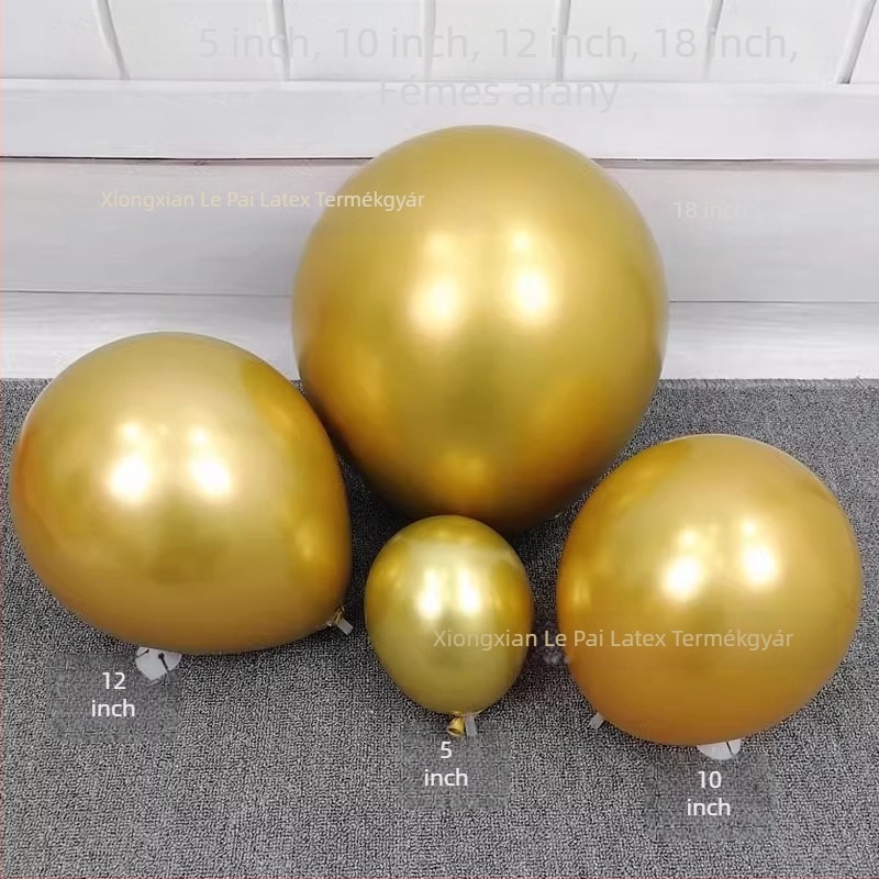 Lufi – latex, kerek, fémes felület – Le Le Tsai márka, esküvők, születésnapok, bulik és megnyitók dekorációihoz