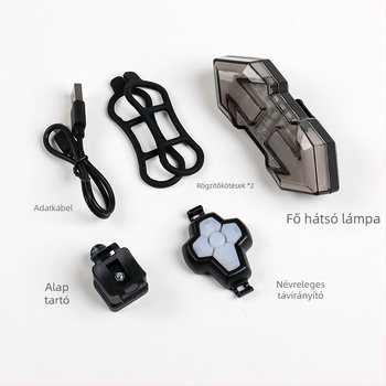 Távvezérlésű kerékpár hátsó lámpa, USB töltővel, hegyi kerékpárokhoz, biztonsági figyelmeztető világítás