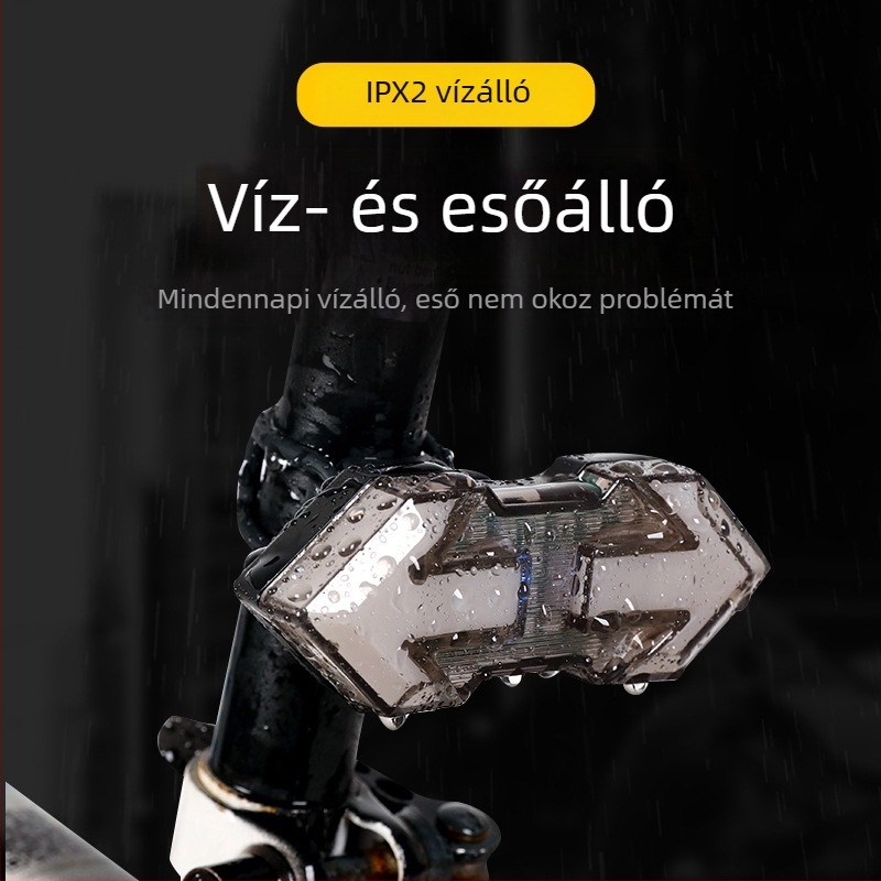 Távvezérlésű kerékpár hátsó lámpa, USB töltővel, hegyi kerékpárokhoz, biztonsági figyelmeztető világítás