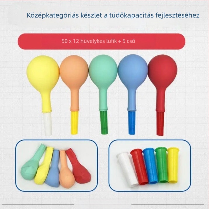 Latex kerek ballon légzőgyakorláshoz, gyerekek légzőfunkció-edzésére, ünnepi mintával