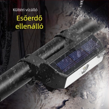 MOGUBRO napelemes elő-kerékpár lámpa, vízálló, kompatibilis országúti, mountain és megosztott kerékpárokkal; testreszabható feldolgozás; import: Nem; licencelhető magáncímke