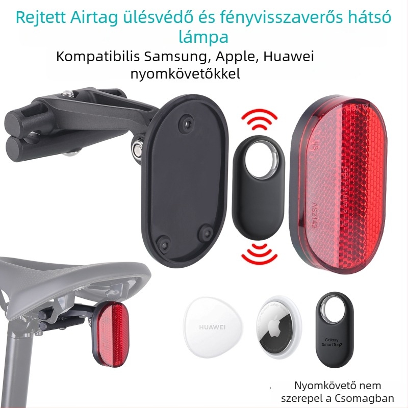 Airtag-kompatibilis nyeregcsőre szerelhető kerékpárhátsó lámpa, út- és terepkerékpárokhoz