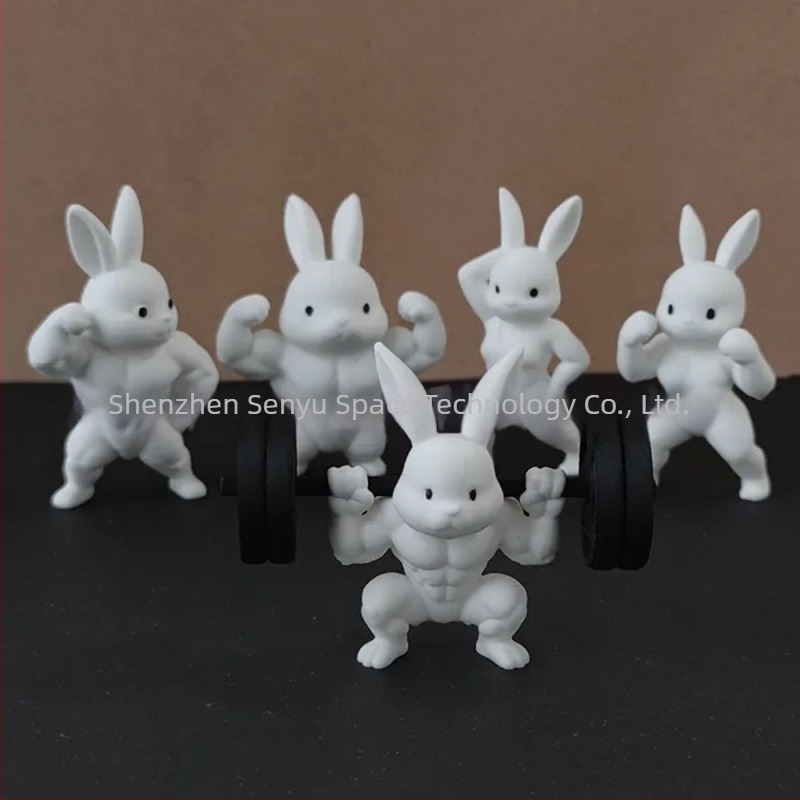 3D nyomtatott húsvéti nyúl szobor – dekoratív, PLA, testreszabható, nyúl forma, Senyu