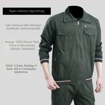Férfi pamut munkaruha camuflázzal tavasz–őszre, nedvességelvezető, 100% pamut