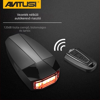 A6 kerékpár hátsó lámpa lopás elleni riasztóval, USB-töltésű, LED figyelmeztető fény terepkerékpárhoz