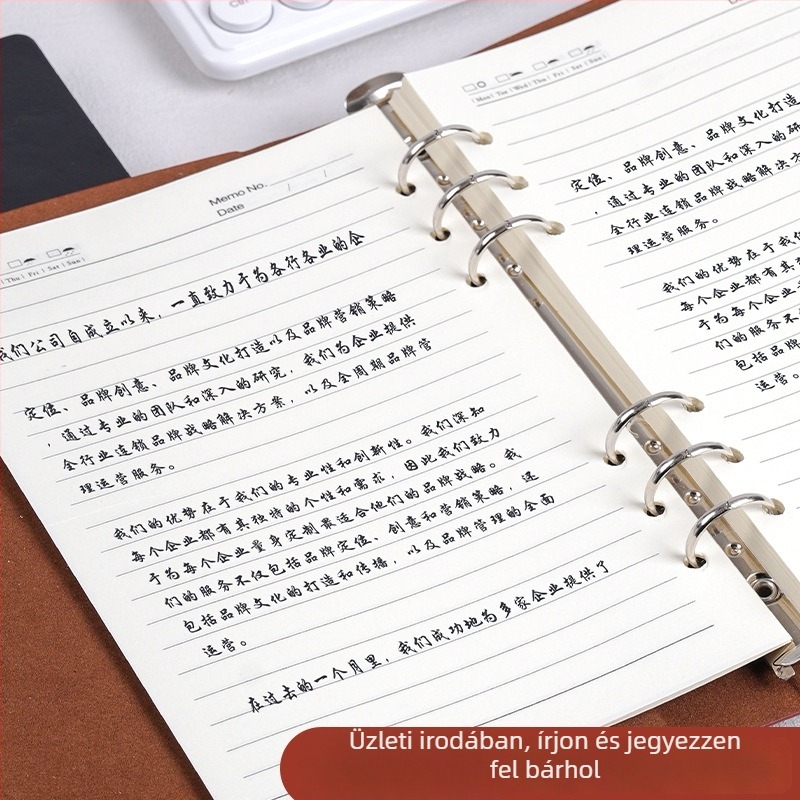 Jiuyang Üzleti Lap – Fűzhető notesz, 100 lap, 80 g írópapír, 6 lyukas kialakítás