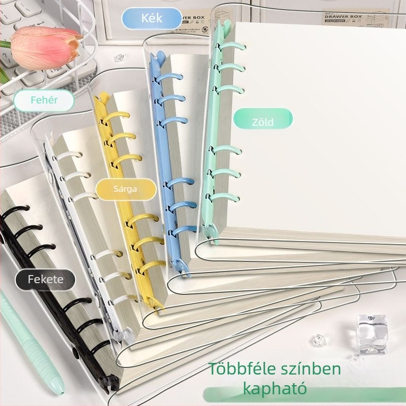 PVC átlátszó, puha borítású négyzetes notesz cserélhető lapokkal, DIY jegyzetfüzet, vastagabb oldalú, minimalist stílus
