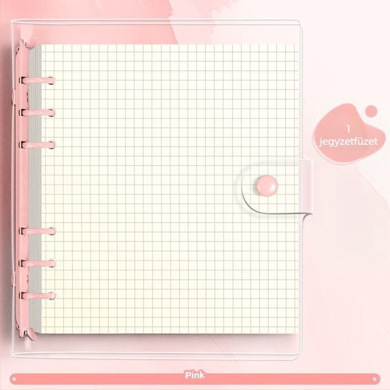 PVC átlátszó, puha borítású négyzetes notesz cserélhető lapokkal, DIY jegyzetfüzet, vastagabb oldalú, minimalist stílus