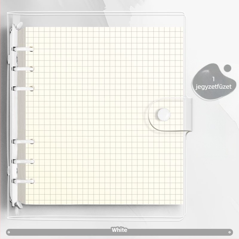 PVC átlátszó, puha borítású négyzetes notesz cserélhető lapokkal, DIY jegyzetfüzet, vastagabb oldalú, minimalist stílus