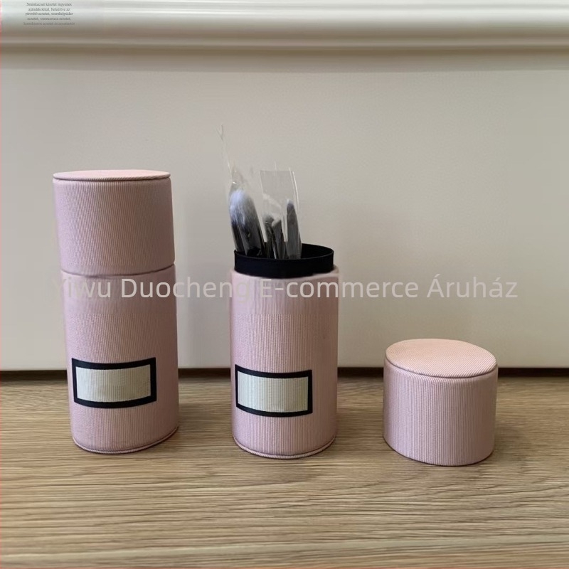 Sminkecset készlet: 5 darabos készlet – pirosító, szemfesték, eyeliner és korrektor ecsetek, plusz ecsettartó