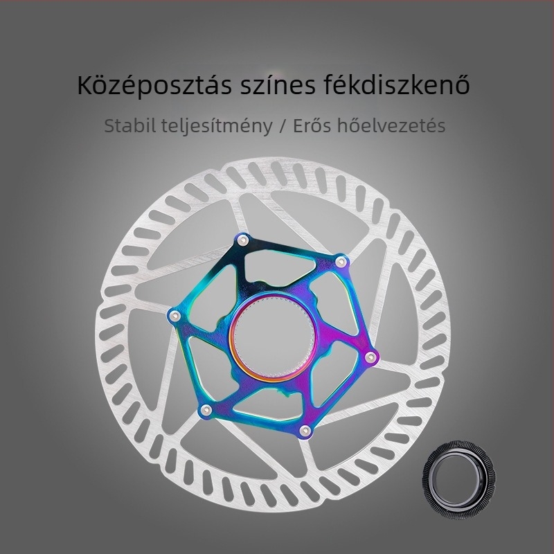 Féktárcsa, középfoglalatú, könnyű alumíniumötvözet, kompatibilis MTB- és országúti kerékpárokkal