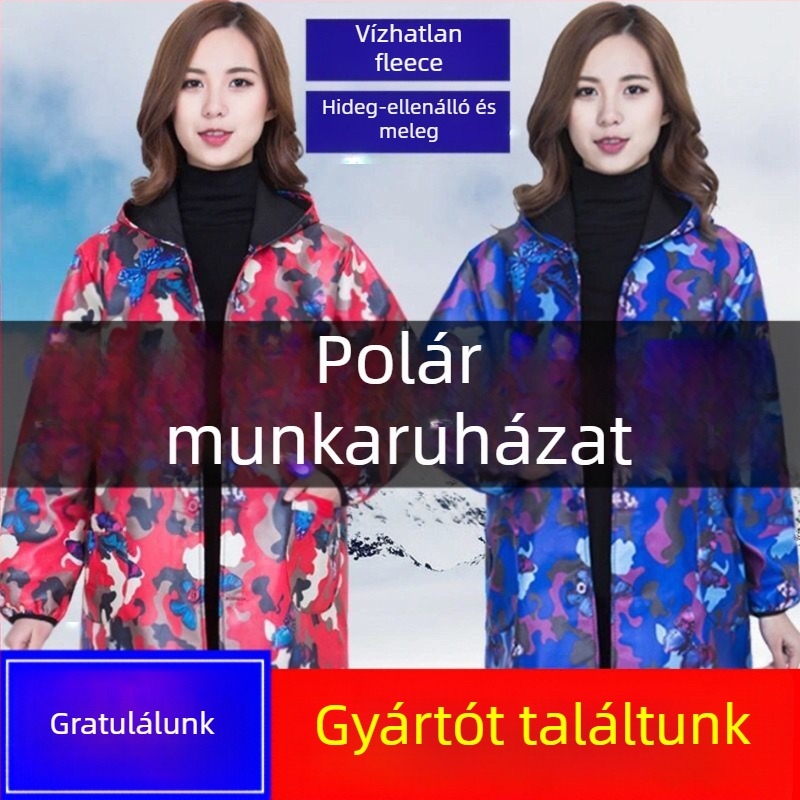Egyedi nyomtatású fleece-béléssel készült hosszú ujjú munkasmok tisztítási-logisztikai feladatokra