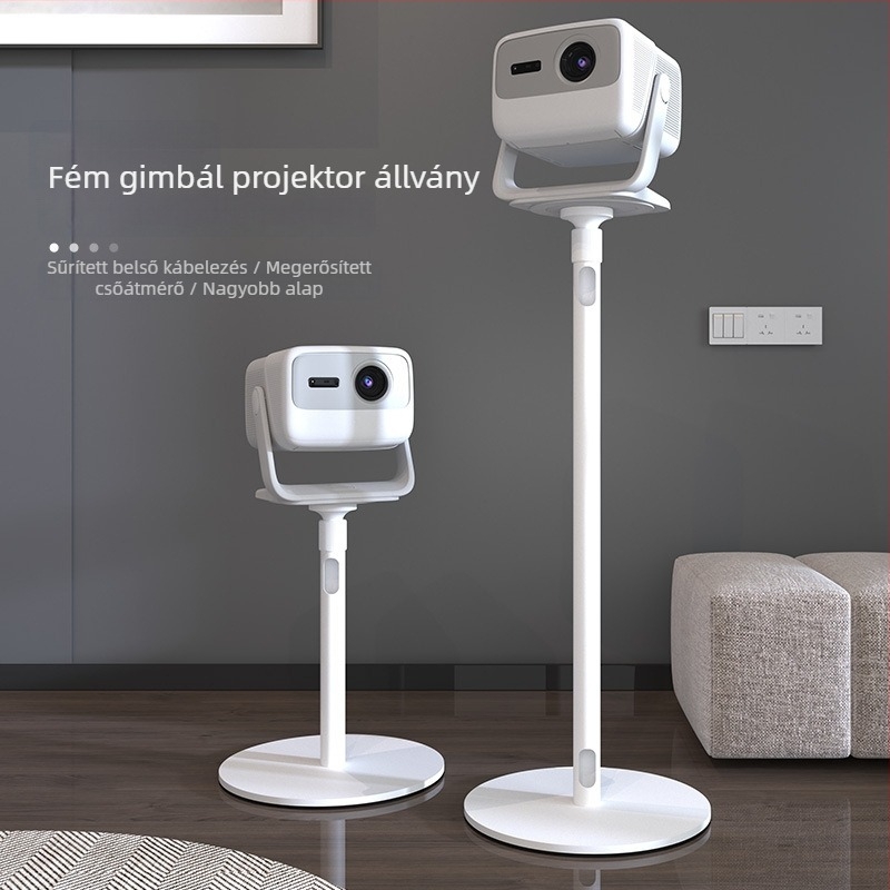 Cine PB17 padlón álló vetítőállvány emelővel és éjjeliszekrény-polccal, kompatibilis XGIMI RS10/RS20 és NUT N1S
