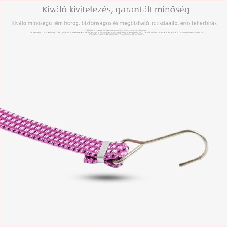 Rugalmas rögzítőheveder kampókkal motorkerékpár hátsó csomagtartóhoz, 20 mm széles, 1,15–2 m hosszú