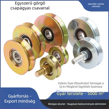 Tolóajtókhoz készült egyszeres csapágyú görgő, V-alakú, galvanizált, vastított