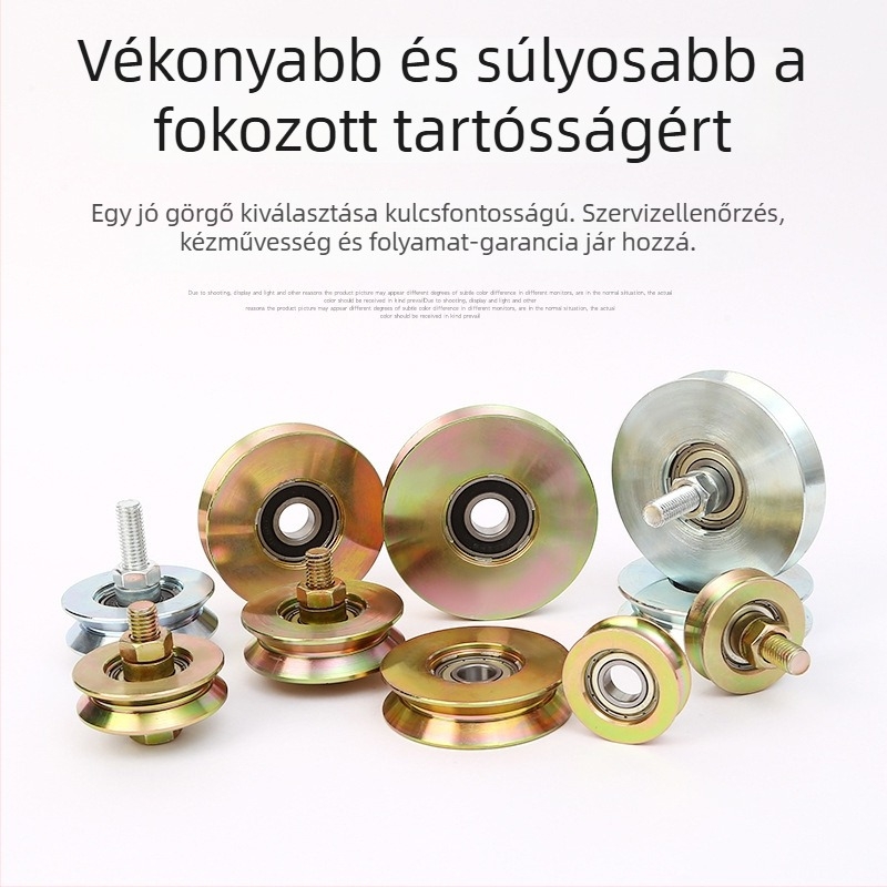 Tolóajtókhoz készült egyszeres csapágyú görgő, V-alakú, galvanizált, vastított