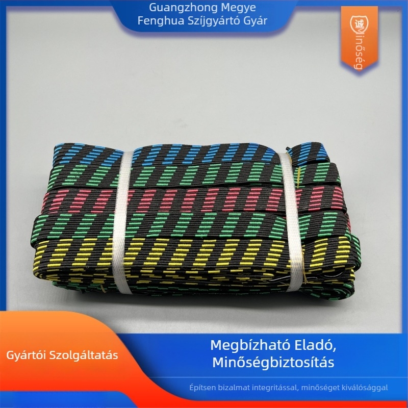 Kerékpár és motorkerékpár poggyász heveder — 3,0 cm széles, 2 m hosszú, vastagított gumiszálas heveder, teherbírás 100 kg