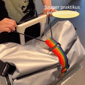 Bőröndök és hátizsákok számára rögzítő pántok — elasztikus polipropilén szalag, könnyű, kopásálló, kapacitás bővíthető, vágásálló, csíkos mintázat
