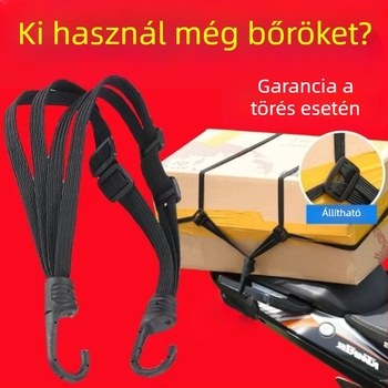 Elasztikus rögzítő szalag motorkerékpárokhoz, textilanyagból, kerékpárokhoz, elektromos kerékpárokhoz, poggyászhoz és sisakokhoz.