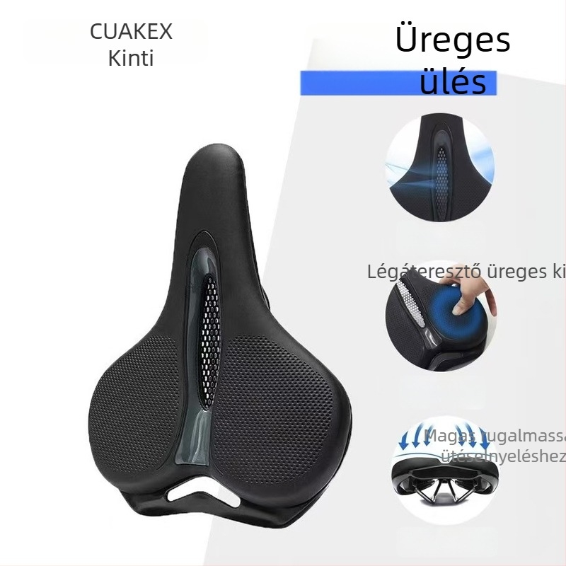 CUAKEX kerékpárülés mountain bike-hoz — vastagított, légáteresztő, kényelmes; szivacs + bőr párnázás, TPR-gumi konstrukció, testre szabható
