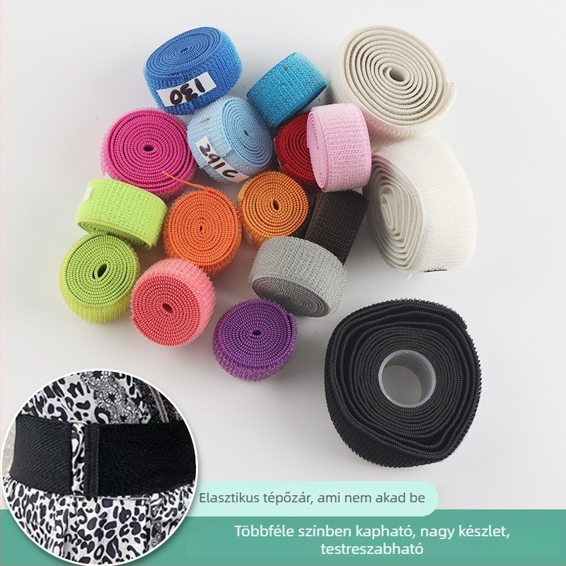 Rugalmas Velcro pántok derékhoz kábelkötésre, hajszálakhoz nem szorít, önadhézív nylon keverék