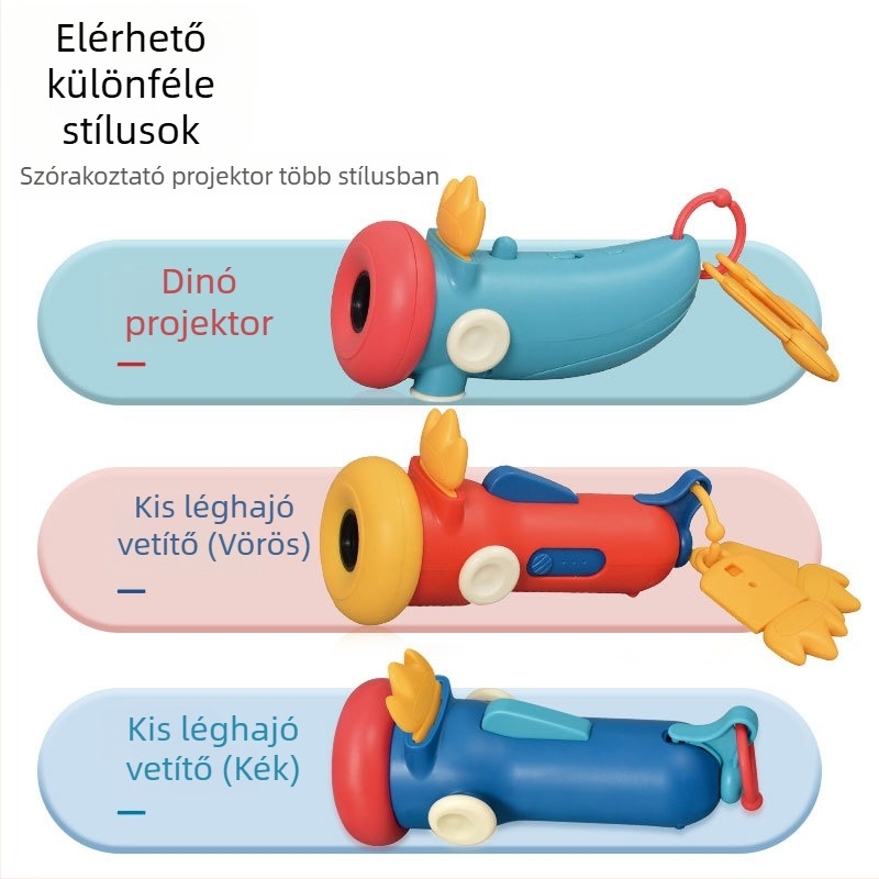 Kézben tartható mini projektor és mesemondó játék gyerekeknek | vetítés funkció, világítás | műanyag kivitel | 4–6 éveseknek