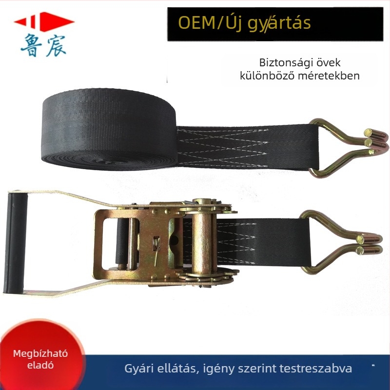 Fekete teherautó kötöző heveder ratchet mechanizmussal