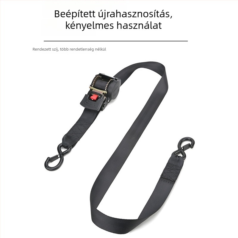 Visszahúzható rögzítő heveder gombos működtetéssel, vastagított elasztikus, teherautókhoz