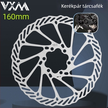 VXM MTB – rozsdamentes acél féktárcsa és fékbetétek, 160 mm, hidraulikus