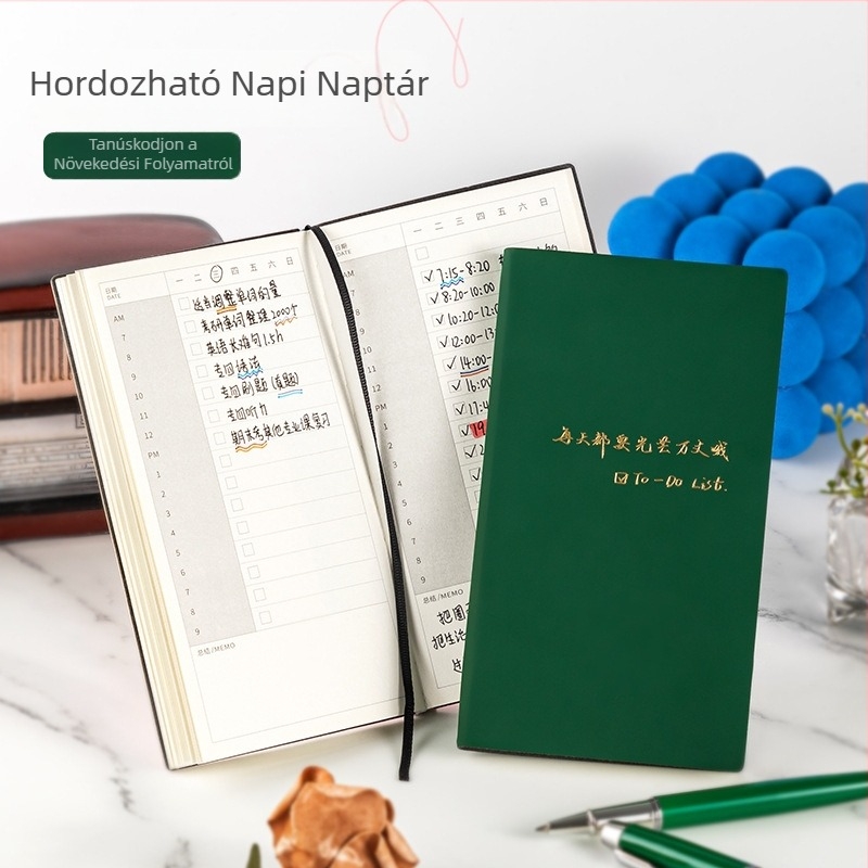 Napló A6TODO Plan Book a Jixi-től, műbőr borító, ragasztó kötés, Forest papír, 100 oldal