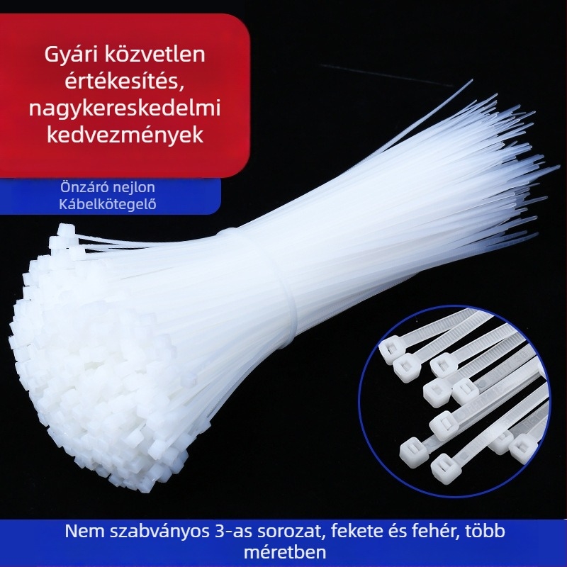 Nylon kábelkötegelők, szélesség 1,8 mm, környezetbarát nylon anyagból, alkalmas 2–11 mm és 3–50 mm átmérőjű kötéshez