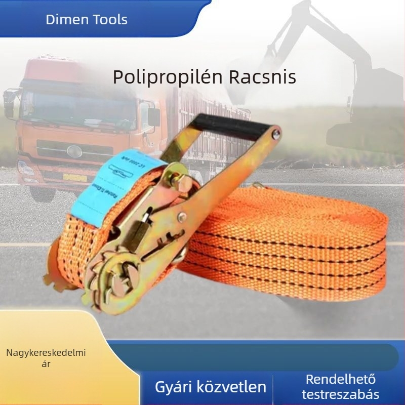 Többfunkciós rakományrögzítő heveder ratchet mechanizmussal