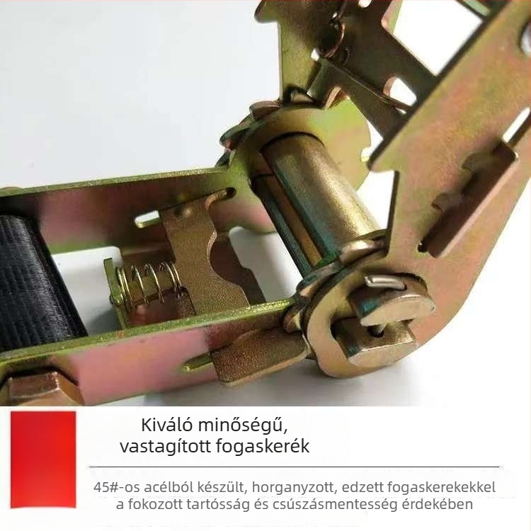 Autó- és teherautó szállításhoz készült hevederfeszítő – fa, bútor és rakomány rögzítésére
