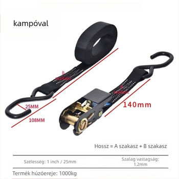 Poliészter teherheveder csörlőzáras, 1000 kg szakítószilárdság