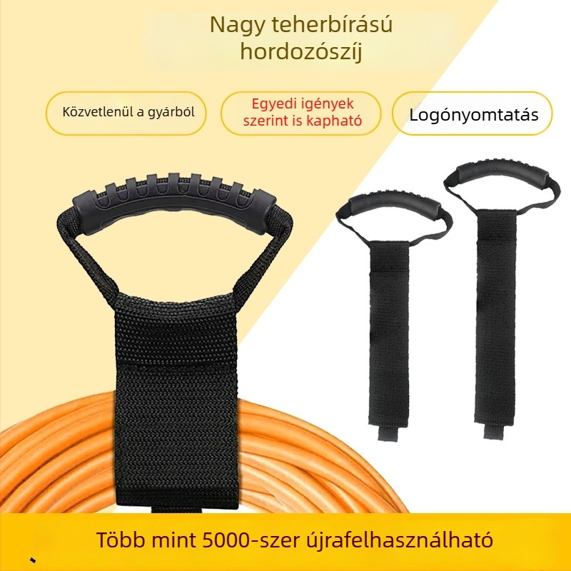 Masszív Velcro szalag kábelek rendezésére, hordozó fogantyúval