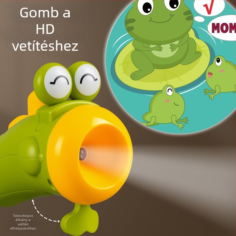 Gyerekeknek szánt vetítő lámpa gombos vezérléssel, alvó projektor játékállatokkal – műanyag kivitel, 14 éves kortól