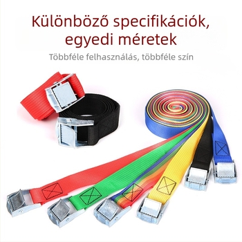 Csattos kötöző heveder, 1 m x 20 mm, poggyász és áruk rögzítésére, kopásálló polipropilén