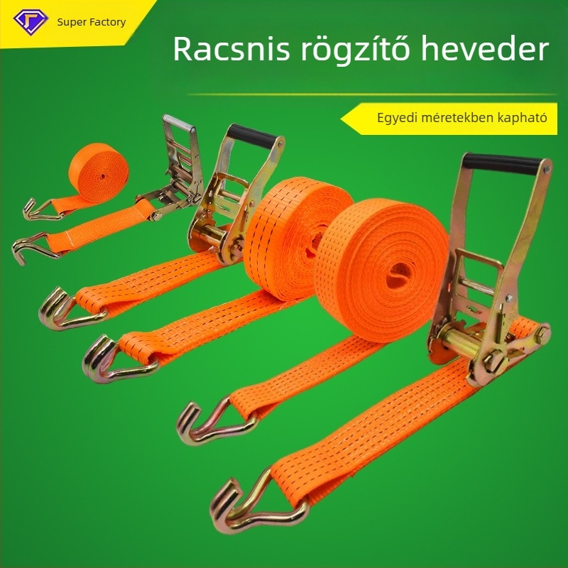 Tehergépjárműre szóló rakománybiztosító heveder feszítővel