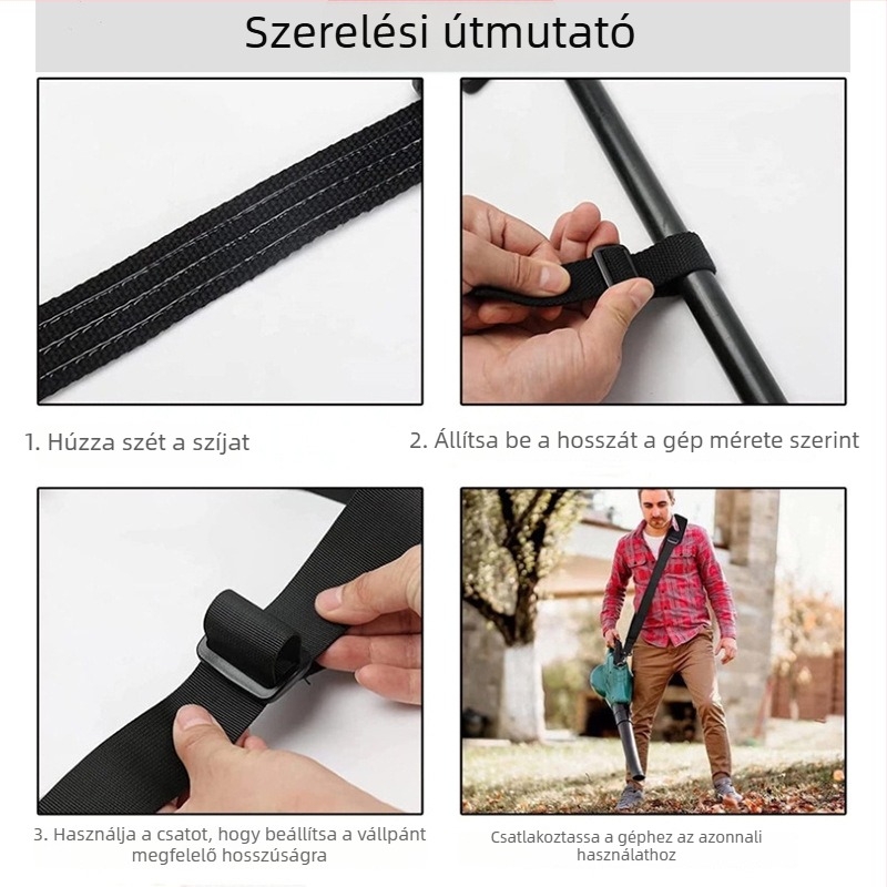 Taohua Állítható vállpánt fűnyíróhoz – nehéz felépítésű pánt, nylon/poliészter keverék, nylon Velcro