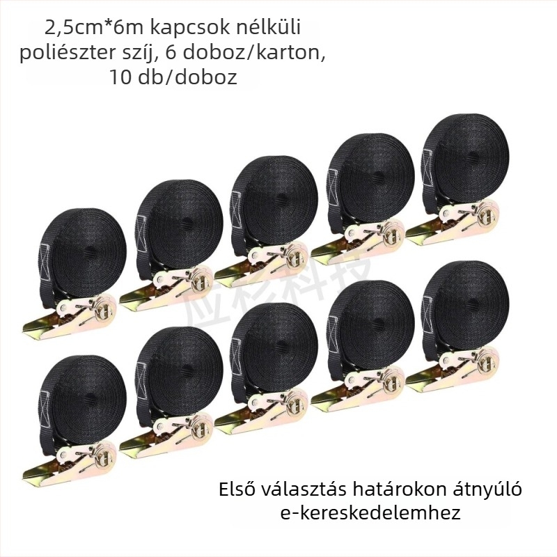 Pántfeszítő, poliészter és acél, 1 tonnás teherbírás, galvanizált felület, -30–80°C közötti üzemhőmérséklet