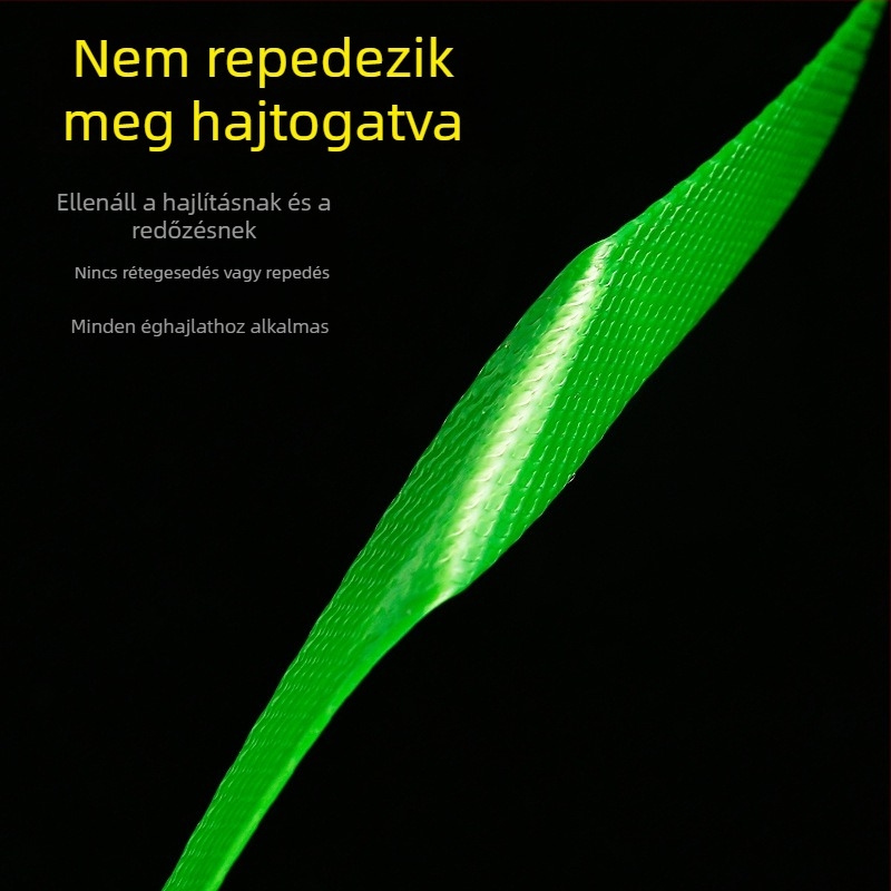 1608 PET csomagoló szalag gépi használatra – zöld, szélesség 16/19 mm, vastagság 0.8/0.9/1.0 mm, húzószilárdság 450 kg