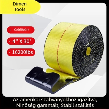 4 hüvelykes / 10 cm amerikai szabványú feszítő heveder – többfunkciós rögzítőpánt a rakományhoz és kötélfeszítő a teherautók számára