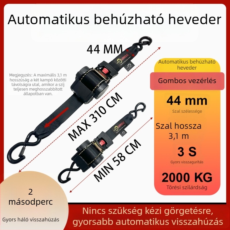 Személyre szabható poliészter autó- és motorkerékpár rögzítő szalag, mozgáshoz és rögzítéshez