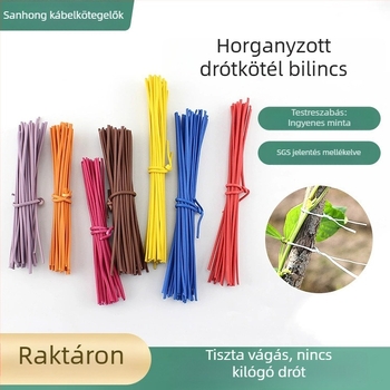 PE bevonatú galvanizált huzalszorító, lapos kivitel, kábelek és adatkábelek összekötéséhez, 800 mm hosszú, 1,8 mm széles