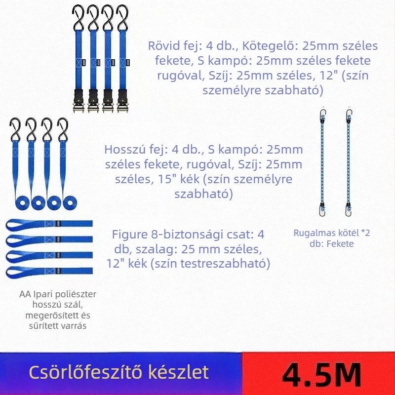 Wesstone Szalagfeszítő gumírozott bevonattal és ratchet feszítő mechanizmussal