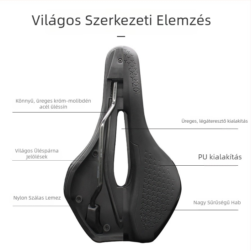 MTB és országúti kerékpárokhoz tervezett nyereg ergonomikus kialakítással